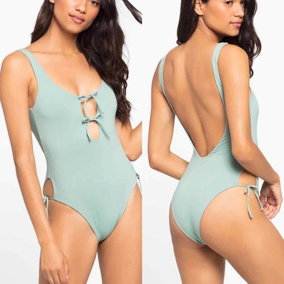 L*Space Jenn One Piece Swimsuit Reef Green Size 8 - Picture 4 of 8